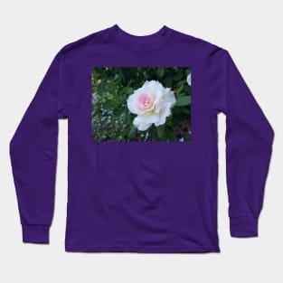 Perfect White Pink Rose, photography by Immortal Peaches Long Sleeve T-Shirt